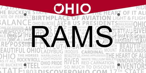 RAMS Ohio License Plate