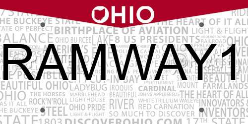 RAMWAY1 Ohio License Plate