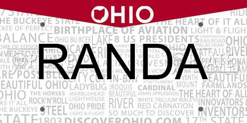 RANDA Ohio License Plate