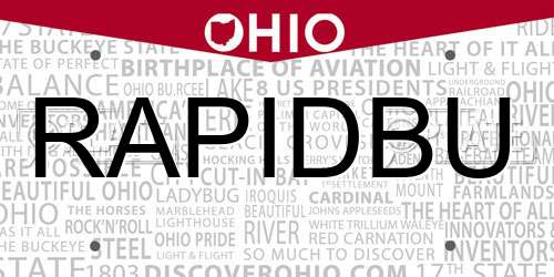 RAPIDBU Ohio License Plate