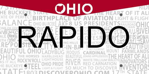 RAPIDO Ohio License Plate