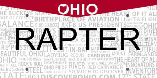 RAPTER Ohio License Plate
