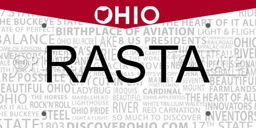 RASTA Ohio License Plate