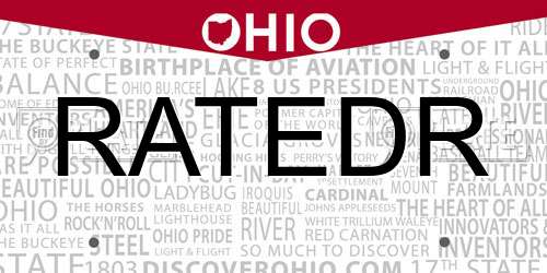 RATEDR Ohio License Plate