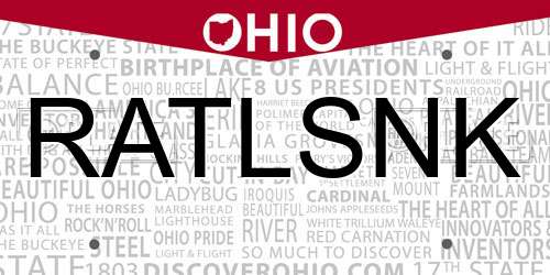 RATLSNK Ohio License Plate