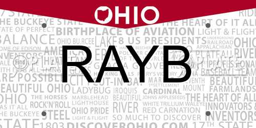 RAYB Ohio License Plate