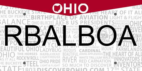 RBALBOA Ohio License Plate
