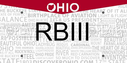 RBIII Ohio License Plate