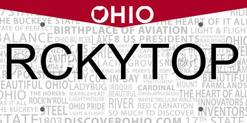 RCKYTOP Ohio License Plate