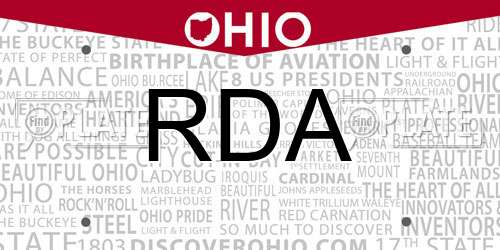 RDA Ohio License Plate