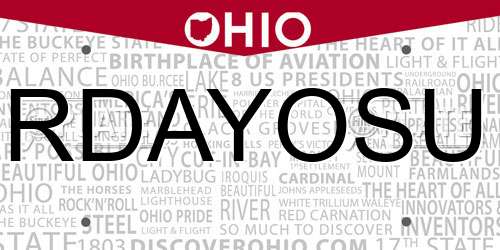 RDAYOSU Ohio License Plate