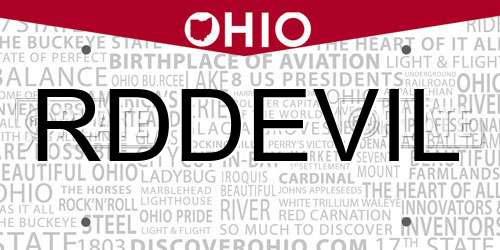 RDDEVIL Ohio License Plate