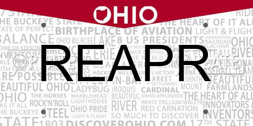 REAPR Ohio License Plate