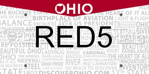 RED5 Ohio License Plate