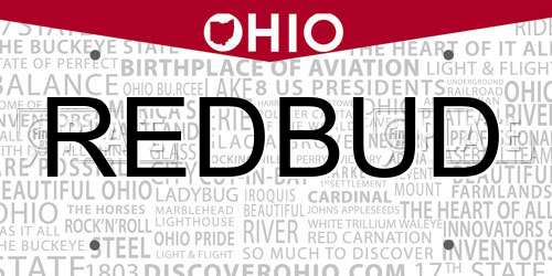 REDBUD Ohio License Plate