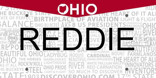 REDDIE Ohio License Plate