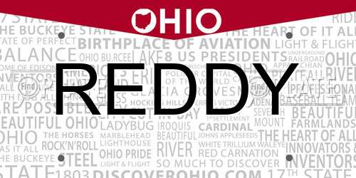 REDDY Ohio License Plate