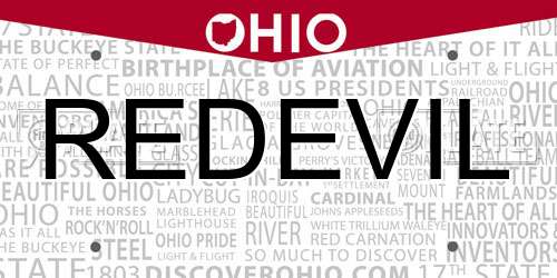 REDEVIL Ohio License Plate