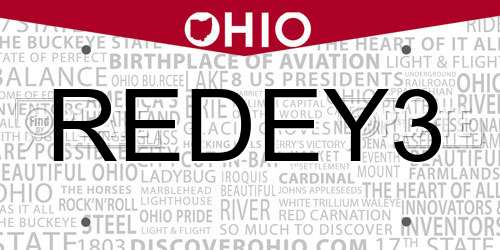 REDEY3 Ohio License Plate