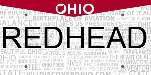 REDHEAD Ohio License Plate