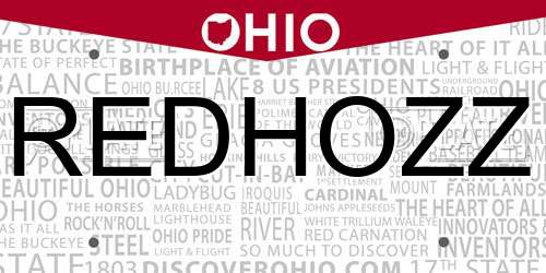REDHOZZ Ohio License Plate