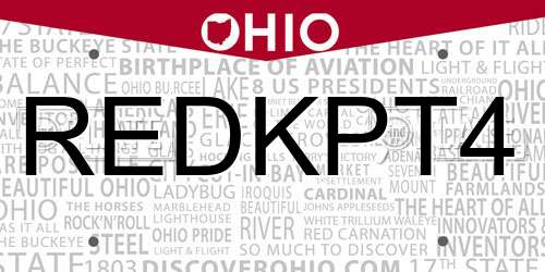 REDKPT4 Ohio License Plate