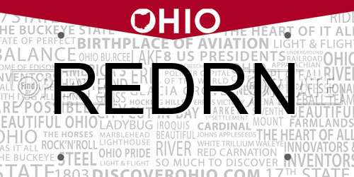 REDRN Ohio License Plate