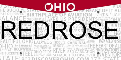 REDROSE Ohio License Plate