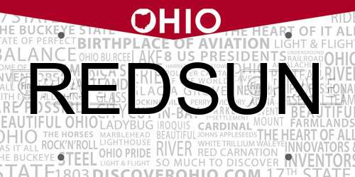 REDSUN Ohio License Plate