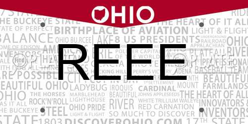 REEE Ohio License Plate