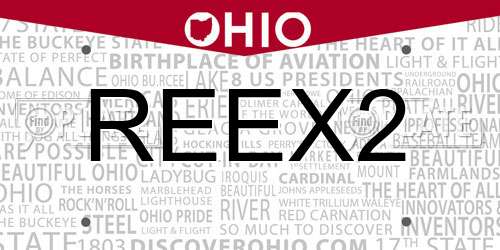 REEX2 Ohio License Plate