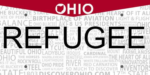 REFUGEE Ohio License Plate