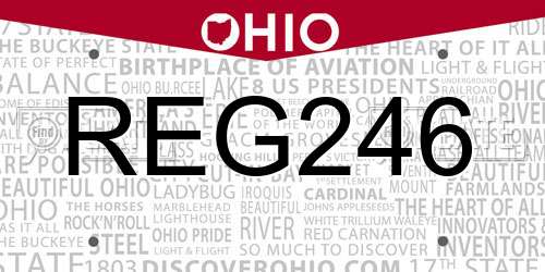 REG246 Ohio License Plate