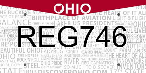 REG746 Ohio License Plate