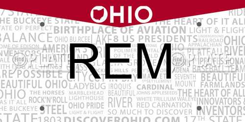 REM Ohio License Plate