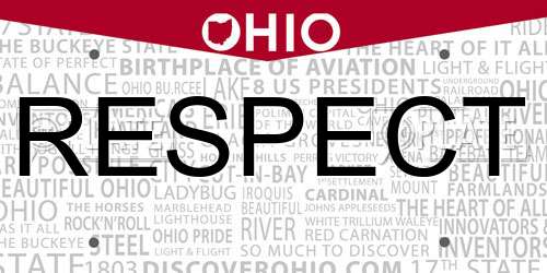 RESPECT Ohio License Plate