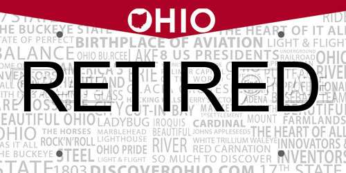 RETIRED Ohio License Plate