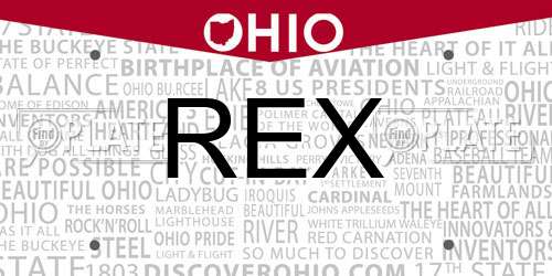 REX Ohio License Plate