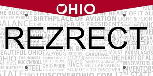 REZRECT Ohio License Plate