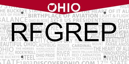 RFGREP Ohio License Plate