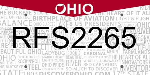 RFS2265 Ohio License Plate