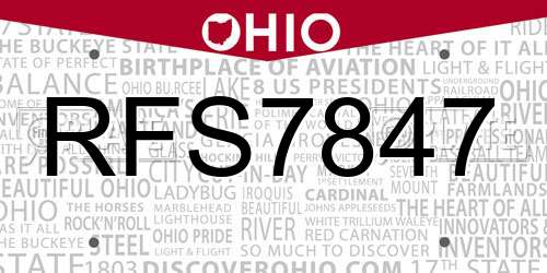 RFS7847 Ohio License Plate