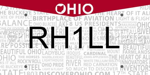 RH1LL Ohio License Plate