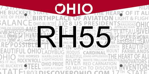 RH55 Ohio License Plate