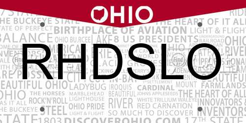 RHDSLO Ohio License Plate