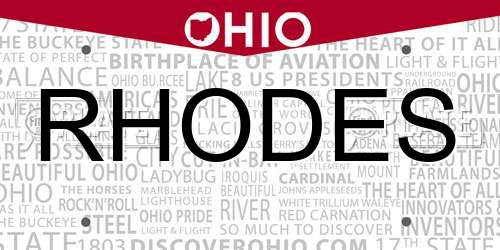 RHODES Ohio License Plate