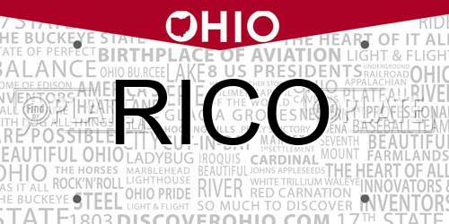 RICO Ohio License Plate