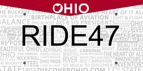RIDE47 Ohio License Plate