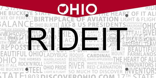 RIDEIT Ohio License Plate