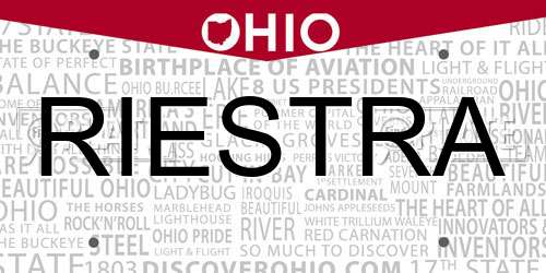 RIESTRA Ohio License Plate